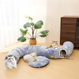 Yeknu  Donut Cat Bed Tunnel Multi functional Cat Bed Foldable Glow In The Dark Cat Tunnel Cat Hideaway Pet Bed