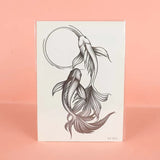 Yeknu  Lasting 15 days temporary tattoo sticker waterproof non-reflective Pisces playing beads pattern sticker body art fake tattoo