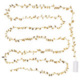 Yeknu 2M 20LED Golden Leaves String Fairy Lights For Wedding Birthday Party Decoration Home Garden Artificial Plant Garland Vine Light