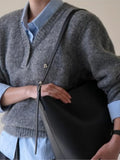 Yeknu  Knitted Autumn Fake Two Piece Set Patchwork Pullover Sweater Women Embroidery Modis Casual Ladies Sweaters Korean Woman Sweater