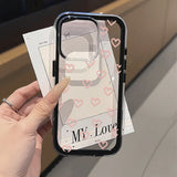 Yeknu  Love Heart Phone Case For iPhone 17 Case iPhone 13 16 15 11 12 14 Pro Max 17 Air Silicone 2 IN 1 Shockproof Soft Clear Cover