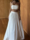 Yeknu  Jastie 100% Cotton Suspender Underwear Half Long Skirt Set Summer Beach Style Sexy Stylish Underwear Skirt Set Women's Clothing