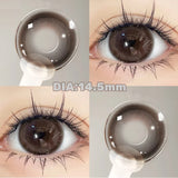 Yeknu  2PCS Brown Large Diameter Colored Contacts Lenses with Myopia Grey Colored Natural Eyes Beauty Lens Makeup Yearly New