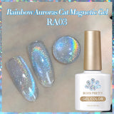 Yeknu  10ml Super Shining Reflective Cat Magnetic Gel Ultra Shine Glitter Red Silver Soak Off UV LED Gel Nail Art Varnish