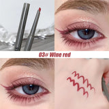 Yeknu  Silky Long-lasting Eye Liner Pencil  Eyeliner Pen Natural Matte Wine Red Eyeliner Easy To Color Waterproof Eye Make Up Cosmetics