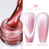 Yeknu  Gold Reflective Moonlight Gel Nail Polish Cat Magnetic Aurora Spar Glitter Semi-Permanant Varnish Nail Art Magnetic