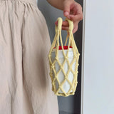 Yeknu  Ins Internet Celebrity Water Cup Net Bag Hand-Woven Portable Handbag Milk Tea Coffee Cup Water Cup Set Travel Cup Set