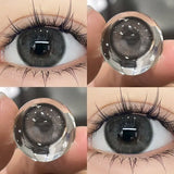 Yeknu  Contact Lenses Myopia Black Eye Color Lens Dioptric Degree Beauty Pupil Cosmetic for Eyes Natural Prescription Annual