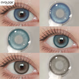 Yeknu  2pcs Myopia Color Contact Lenses for Eyes with Prescription Beauty Pupils Makeup Eye Color Lenses Fashion Blue Lenses