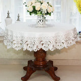 Yeknu  New Lace Tablecloth Pastoral round tablecloth Dining table cloths Home Embroidery table cover rose gold decoration house towel