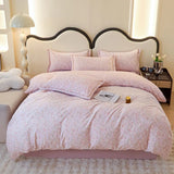 Yeknu Spring and summer pure cotton small fresh four-piece set, bedding sheet quilt cover, cotton student dormitory three-piece set