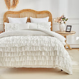 Yeknu  Duvet Cover Bedding Set Twin Double Queen King Size Single Couple Bed Duvets Quilt Cover Set Ruffles Princess Bed Linen 220x240