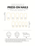 Yeknu  10Sheet Pack Handmade Fake Nails Press-On Long Nails Pipe Nails Coffin Nails Detachable Reusable Suitable for Parties and Festiv