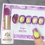 Yeknu  10ml Green Endless Summer Cat Magnetic Gel Nail Polish  Glass Bead Shadowstar Bamboo Soak Off UV Nail Art Varnish