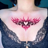Yeknu  6Pcs Succubus Temporary Tattoo Sticker, Long-lasting and Waterproof, Fake Tattoos for Couple, Suitable for Chest, Belly, Waist.