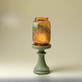Yeknu  candle holder, traditional green Zen atmosphere lamp, creative ceramic glass decoration, home decoration