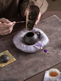 Yeknu  Lutian National Wind Brocade  Dance Tea Pot Holder Zen Tea Ceremony Accories Heat Resistant Tea Cup Mat for Women