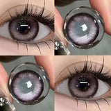 Yeknu  1 Pair Colored Contact Lenses with Myopia for Eyes Lenses Purple Pupils Beautiful Prescription Cosmetic Free Shipping