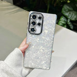 Yeknu  Butterfly Pearl Silicone Phone Case For Samsung S25 Ultra S24 Ultra A56 A55 A17 A07 A36 S23 FE A16 A15 A06 S24 FE Cover Funda