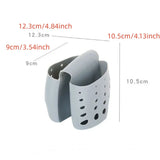 Yeknu  Kitchen Sink Hollow Drainage Hanging Basket Double Silicone Brush Sponge Hanging Bag Sundries Faucet Drainer Kitchen Tools