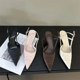 Yeknu  Sexy Spring Buckle Strap Women Pumps Sandals Fashion Thin Heels Shoes Elegant Pointed Toe Mules
