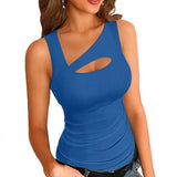 Yeknu  Summer Fashion Sexy Basic Sleeveless T-shirt Women Clothing Europe America Hollow Out Solid Tanks Lady Chic Hottie Y2k Tops