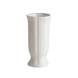 Yeknu  Nordic Style Wide Mouth Ceramic Flower Vase White Dry Flower  Flower Decoration Living Room Entrance Study Table Decoration
