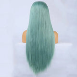 Yeknu  Green Wig Natural Straight Lace Synthetic Lace Front Wig Glueless Wigs Ready to Wear Long Green Wig Lace Wigs for Women Cosplay