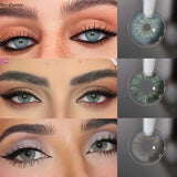 Yeknu  NEW Colored Contact Lenses 1Pair Colored Pupils Yearly Korean Natural Lenses Cosmetic Big Eye Fashion Lenses for Makeup Lens
