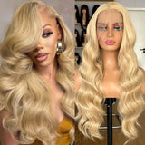 Yeknu  Blonde Highlight Wig Long Wavy Synthetic Lace Front Wig Loose Deep Wave Honey Blonde Colored Hair 13X4 Frontal Wigs for Women