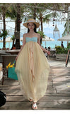 Yeknu  New Halter Neck Sequin Suspender Dresses Women Irregular Flowing Seaside Beach Holiday Dress Casual Summer Female Vestidos