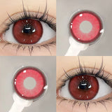 Yeknu  Red Lenses Colored Contact Lenses for Eyes Cosplay High Quality Lense with Degree Natural Beautiful Eye Yearly 1 Pair