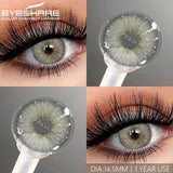 Yeknu  Myopia Lenses 1 Pair Colored Contact Lenses with Degree Natural Eye Contacts Brown Lenses Gray Pupils Yearly Disposable