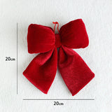 Yeknu  Christmas Bow Decoration DIY Xmas Trees Decorations Velvet Red Bow Knot Baubles Hanging Ornaments Pendant For Holiday Home Party