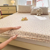 Yeknu Elastic Fitted Sheet Floral Style Bedsheet Soft Bed Cover Home Bed Linen Sheets drap de lit (Pillowcase Need Order)
