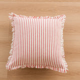 Yeknu  1Pcs Striped Throw Pillow Cover Decorative Square Cushion Case for Sofa Home 45x45/50x50/30x50cm Hemp Pillowcase With Tassels