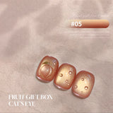 Yeknu  1-24pcs WS Summer Ice Transparents Pink Blue Glass Bead Cat Eye Gel Nail Polish 2025 New Style Nail Salon Nail Art Nail Supplies