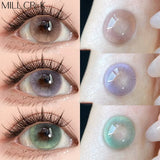 Yeknu  1 Pair Fashion Color Contact Lenses for Eyes With Degree Blue Contact Lens Natural Contacts Yearly Cosmetics Eye Lens