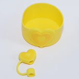 Yeknu  1PC Silicone Heart Straw Covers Reusable Star Straw Toppers Drinking Caps Straws Stopper for Stanley 10mm Tumbler Accessories