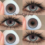 Yeknu  2PCS Color Contact Lenses with Prescription Natural Blue Contact Lens Brown Pupils Beauty Eyes Lenses CrystalOrb Series