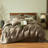 Yeknu  Pure cotton three-layer yarn bed four-piece set 100 cotton bedding simple quilt cover bed sheet three-piece bed hat