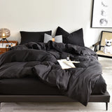 Yeknu  Four Seasons White Bedding Four-Piece Set 220x224 Luxury King Size Home Hotel Duvet Cover Sheet Pillowcase Hypoallergenic