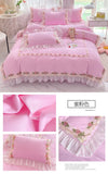 Yeknu Princess Style Korean Bed Skirt Bed Sheet Embroidered Ruffle Lace Quilt Cover Ins Bedding For Girls Luxury Home Textiles