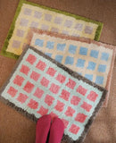 Yeknu  Cute Plaid Soft Tufted Carpet Ant-slip Rug Floor Mats Bathroom Absorbent Bathroom floor mat plush carpet toilet non-slip