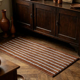Yeknu  Long Tufting Stripe Bedroom Rug Chic Bathroom Mat Anti-Slip Bathmat Tub Side Carpet Area Floor Pad Doormat Home Room Decor