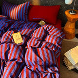 Yeknu High Quality Beauty Bedding Set Plaid Duvet Cover Bed Sheet Set With Pillowcases Adult Dormitory Queen Size Winter Home Decor