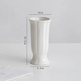 Yeknu  Nordic Style Wide Mouth Ceramic Flower Vase White Dry Flower  Flower Decoration Living Room Entrance Study Table Decoration