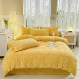 Yeknu  Milk Fleece Single Quilt Set Autumn/winter Thickened Warm Solid Color Duvet Cover 200x230 220x240 Bedding for Double Use