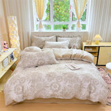 Yeknu  New 100 Cotton with Bed Cover Jet Small Fresh Blue Duvet Cover Skin Friendly Breathable Bedding AB Version Double-sided Use