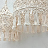 Yeknu Bohemian Style Handmade Macrame Lampshade Hanging Tapestry Room Decoration Woven Cotton Rope Diameter 40CM  LampShade